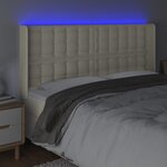 vidaXL Tête de lit à LED Crème 163x16x118/128 cm Similicuir