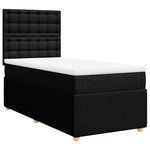 vidaXL Sommier à lattes de lit avec matelas Noir 90x190 cm Tissu