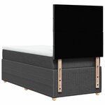 vidaXL Sommier à lattes de lit avec matelas Gris foncé 100x200cm Tissu