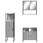 vidaXL Ensemble de meubles de salle de bain 3 Pièces Sonoma gris