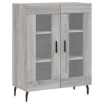 vidaXL Buffet haut Sonoma gris 69 5x34x180 cm Bois d'ingénierie