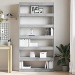 vidaXL Bibliothèque Gris Bois d'ingénierie