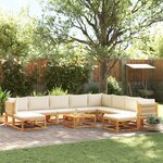 vidaXL Salon de jardin avec coussins 11 Pièces bois massif d'acacia