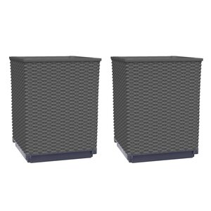 vidaXL Jardinières 2 Pièces noir 30x30x37 cm polypropylène