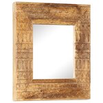 vidaXL Miroir sculpté à la main 50x50x2 5 cm bois de manguier solide