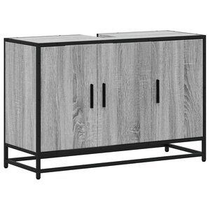 vidaXL Armoire de lavabo de salle de bain sonoma gris 90x33x60 cm