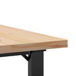 vidaXL Table basse cadre en O 90x90x45 5cm bois de pin massif et fonte