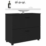 vidaXL Cabinet de salle de bain avec tiroir Noir 76 5 x 35 x 64 cm