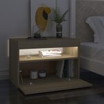 vidaXL Tables de chevet à LED 2 Pièces Chêne sonoma 60x35x40 cm