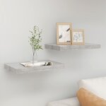 vidaXL Étagères murales flottantes 2 Pièces gris béton 50x23x3 8 cm MDF