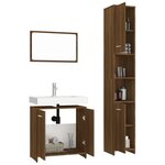 vidaXL Ensemble de meubles de salle de bain 3 Pièces Chêne marron