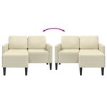 vidaXL Canapé 2 places avec méridienne en L crème 125 cm similicuir