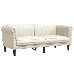 vidaXL Canapé à 2 places crème velours