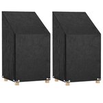 vidaXL Housses de chaise de jardin 2 Pièces 8 œillets 65x65x80/120 cm PE
