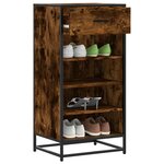 vidaXL Étagère à chaussures chêne fumé 48x38x97 5 cm bois d'ingénierie