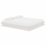 vidaXL Cadre de lit sans matelas blanc bois massif