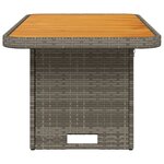 vidaXL Table de jardin gris 90x55x71cm Résine tressée et bois d'acacia