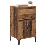 vidaXL Cabinet de chevet avec tiroir 2 Pièces Bois ancien 40 x 35 x 70 cm