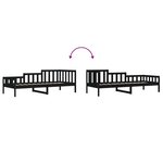 vidaXL Lit de jour sans matelas noir 90x190 cm bois de pin massif