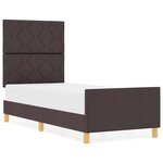 vidaXL Cadre de lit avec tête de lit Marron foncé 80 x 200 cm tissu