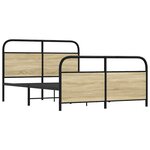 vidaXL Cadre de lit en métal sans matelas chêne sonoma 140x200 cm