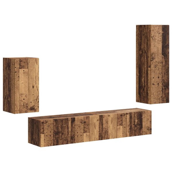 vidaXL Ensemble meuble TV 4 Pièces Bois ancien Bois d'ingénierie