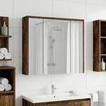 vidaXL Armoire Miroir de Salle de Bain Chêne fumé 63 5 x 16 x 62 5 cm