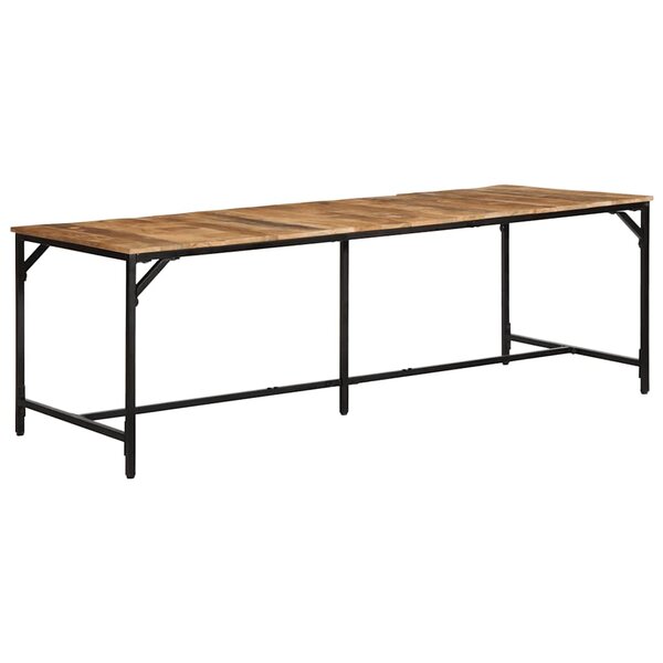 vidaXL Table à manger 220x90x75 cm bois de manguier massif brut