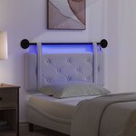 vidaXL Tête de lit suspendue Avec lumière LED Blanc Simili cuir