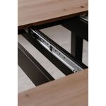 Table à manger extensible ronde - chêne artisan et noir - 100-140 x 76 x 100 cm