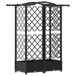 vidaXL Lit Élevé avec Treillis et Toit Noir 124 x 40 x 123 cm PP