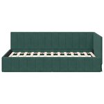 vidaXL Cadre de lit d'angle Vert foncé 90 cm x 200 cm tissu