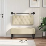 vidaXL Tête de lit suspendue Avec lumière LED Crème Tissu