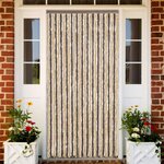 vidaXL Rideau anti-mouches marron foncé et beige 118x220 cm chenille
