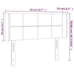 vidaXL Tête de lit avec oreilles Crème 83x16x78/88 cm Tissu