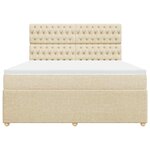 vidaXL Sommier à lattes de lit avec matelas Crème 180x200 cm Tissu