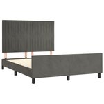 vidaXL Cadre de lit avec tête de lit Gris foncé 140x200 cm Velours