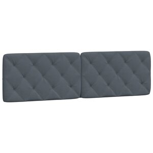 vidaXL Coussin de tête de lit gris foncé 183 cm velours