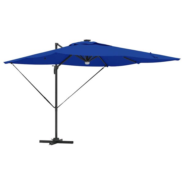 vidaXL Parasol Roma Bleu 286 x 284 x 270 cm Aluminium et polyester
