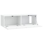 vidaXL Meuble TV mural Blanc 98 x 31 x 30 cm Bois d'ingénierie