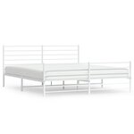 vidaXL Cadre de lit métal avec tête de lit/pied de lit blanc 180x200cm