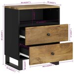 vidaXL Table de chevet 50x33x62 cm Bois de manguier et d'ingénierie