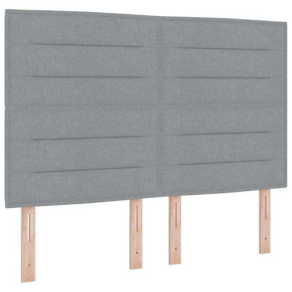 vidaXL Lit avec sommier à ressorts et matelas gris clair 140x200 cm Tissu