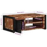 vidaXL Table basse multicolore 90x50x36 cm bois de récupération massif