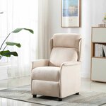 vidaXL Chaise de massage Crème 67.5 x 93.5 x 101.5 cm tissu