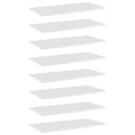vidaXL Panneaux bibliothèque 8Pièces Blanc brillant 80x40x1 5cm Aggloméré