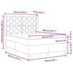 vidaXL Lit à ressorts avec matelas et LED  marron foncé  160x200 cm  en tissu.