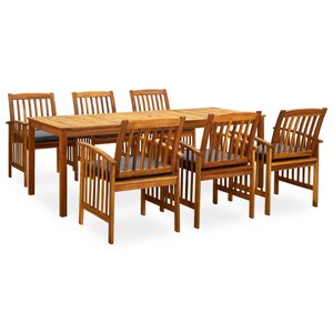 vidaXL Ensemble à manger de jardin 7 Pièces avec coussins Acacia solide