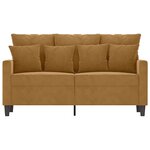 vidaXL Canapé à 2 places Marron 120 cm Velours