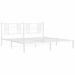 vidaXL Cadre de lit métal avec tête de lit blanc 180x200 cm